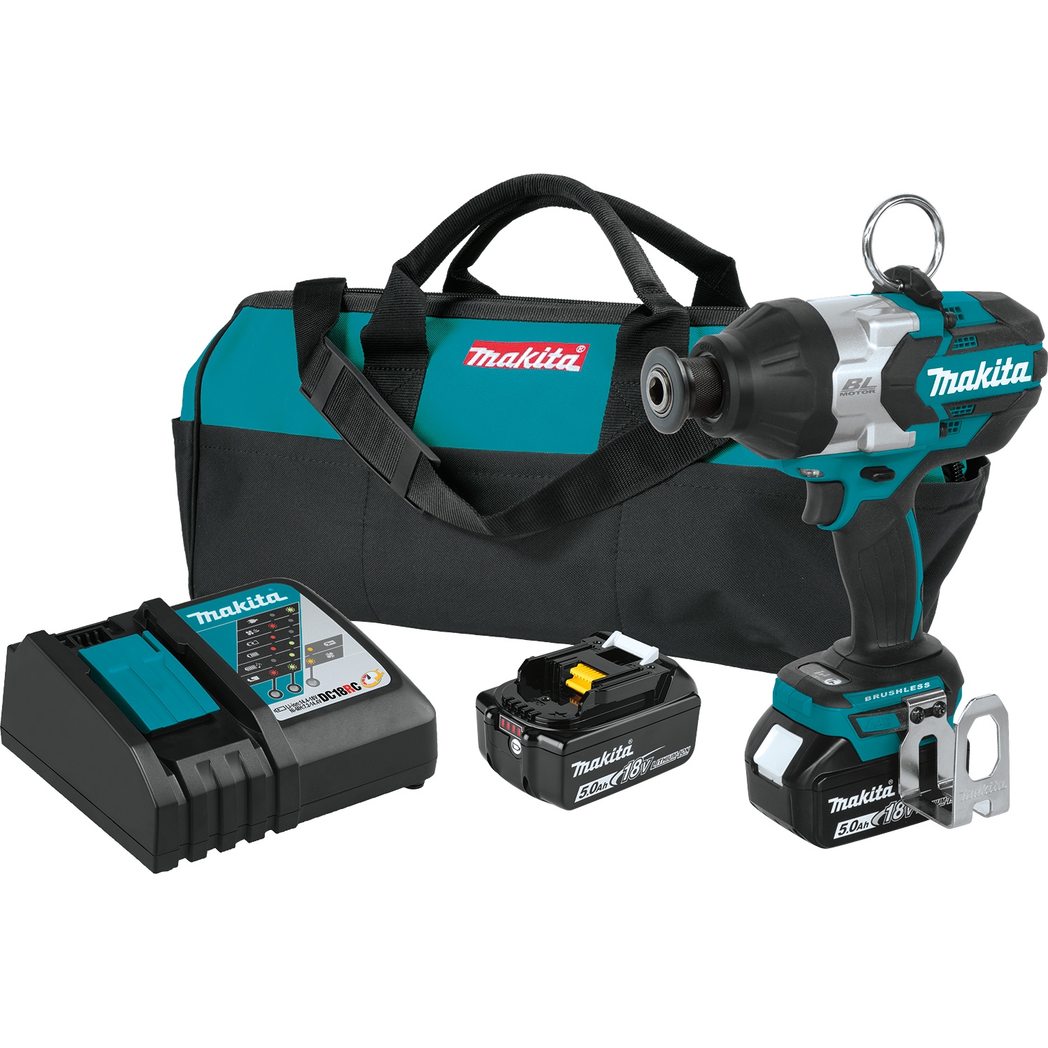Makita 18V LXT® Lithium‑Ion Brushless Cordless High‑Torque 7/16" Hex Impact Wrench Kit (5.0Ah) 11 Makita 7/16" Hex Impact Wrench Kit